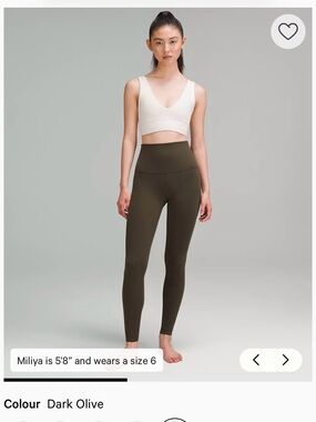 Lululemon Wunder Train Leggings Deep Green Size 6 High Rise Workout Yoga